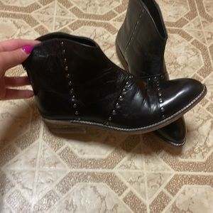 Diba True studded leather booties size 8